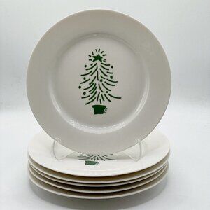 Trish Richman Crate&Barrel Christmas Tree Holiday 1999 Desert Plates Set of 6